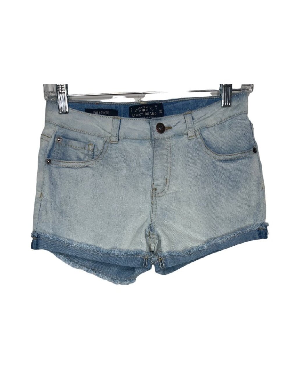 Lucky Brand Girls 16 Riley Stretch Denim Shorts Cuffed Blue Summer